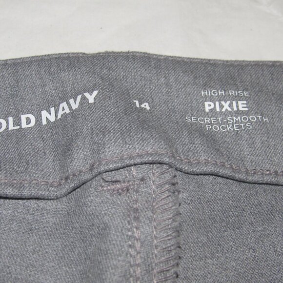 OLD NAVY High Rise Pixie Secret Smooth Pockets Gray Pants Size 14 - Picture 5 of 6